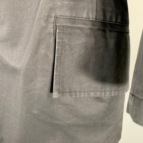 YOHJI YAMAMOTO Size S Black Cotton Notch Lapel Coat - Picture 7 of 13